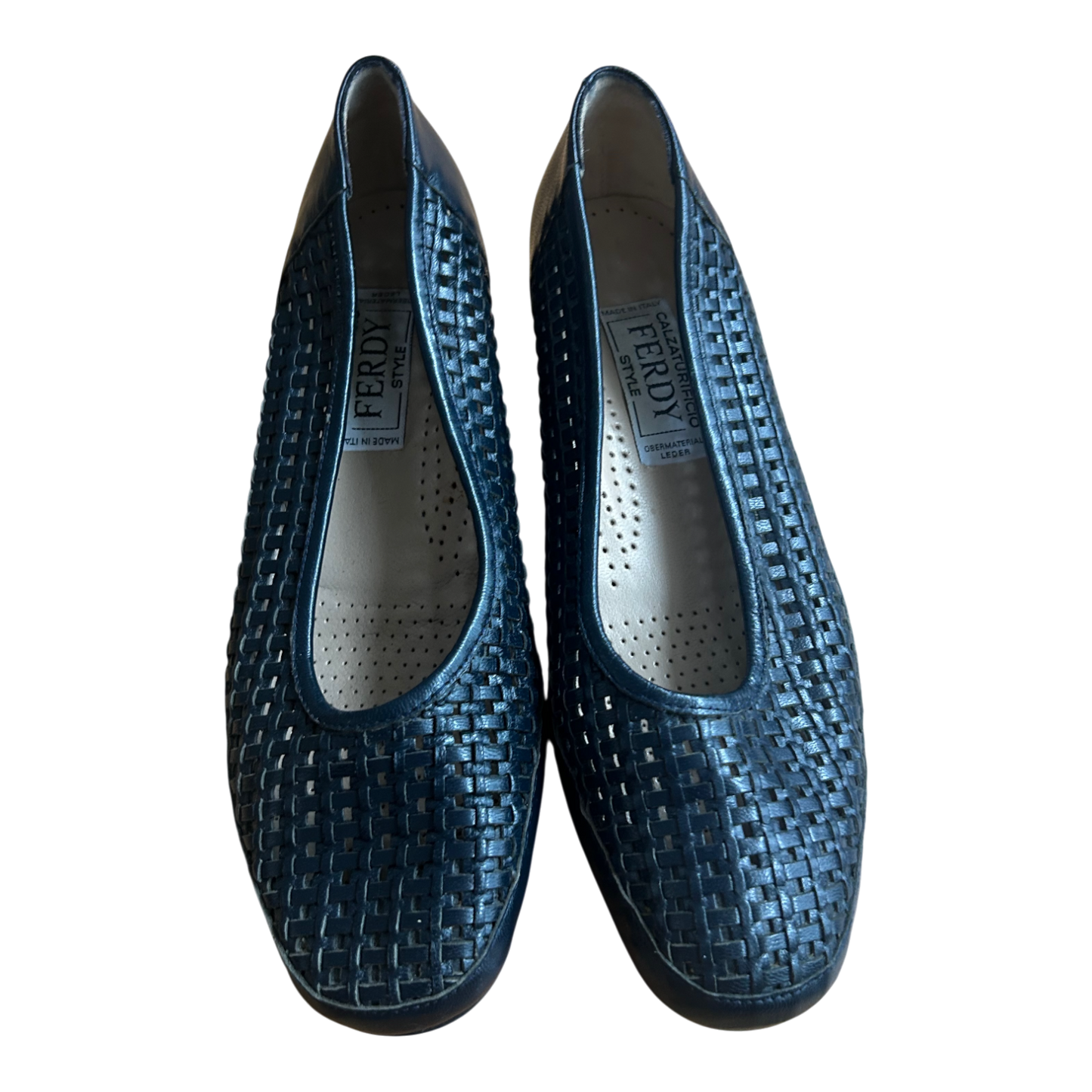 Calzaturifico FERDY Damen Halbschuhe Gr 36 Leder Made in Italy Dunkelblau Elegant