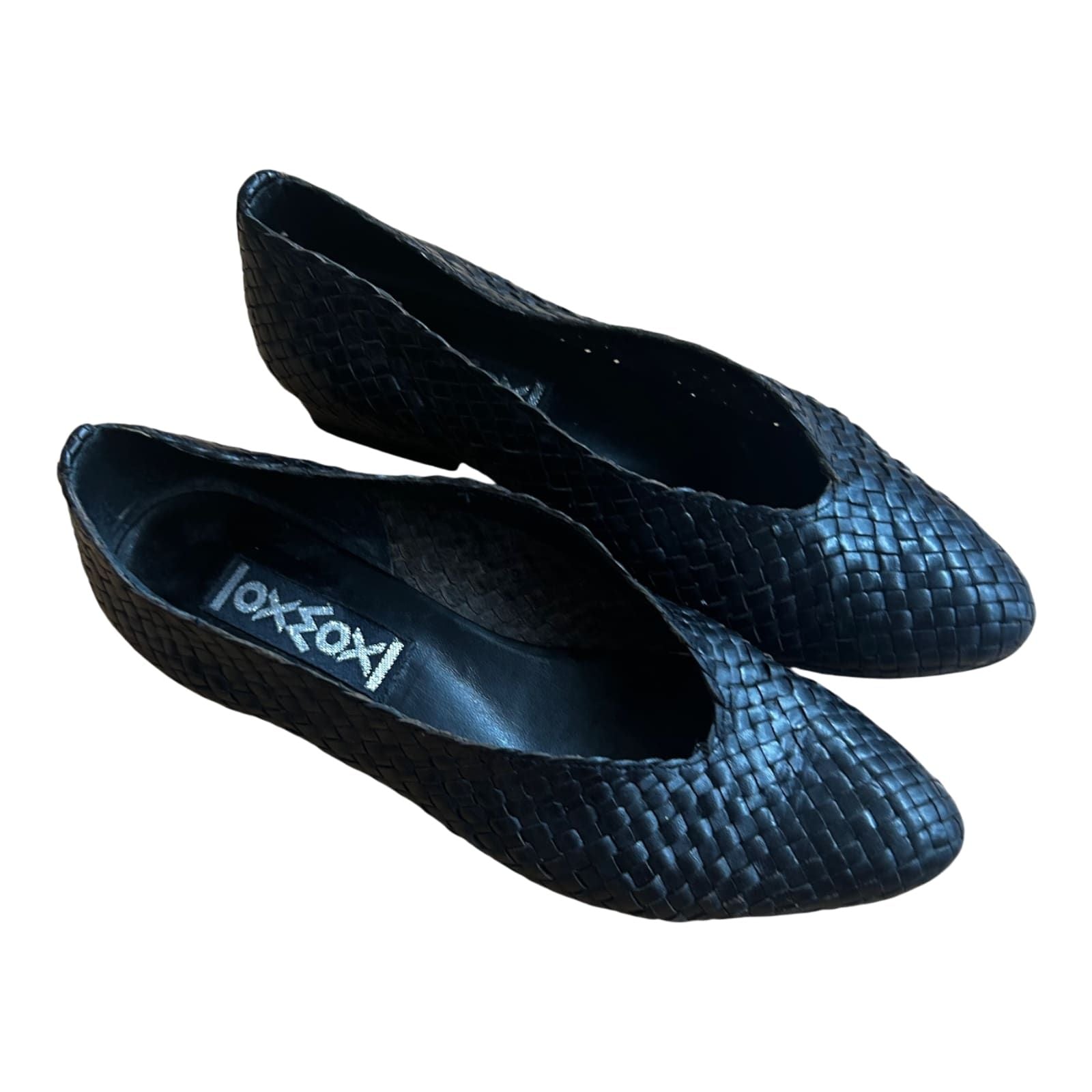 OXMOX Damen Halbschuhe Gr 36 Leder Made in Italy Schwarz Elegant