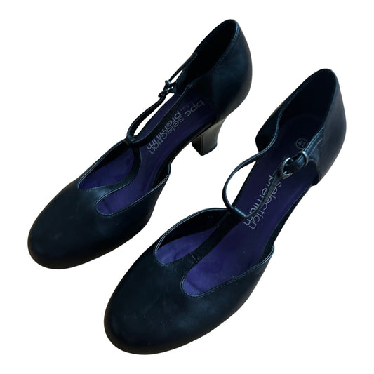 bpc Selection Premium Pumps Leder Damen Schwarz Gr 41 Riemen Elegant Neu
