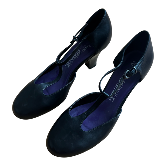 bpc Selection Premium Pumps Leder Damen Schwarz Gr 41 Riemen Elegant Neu