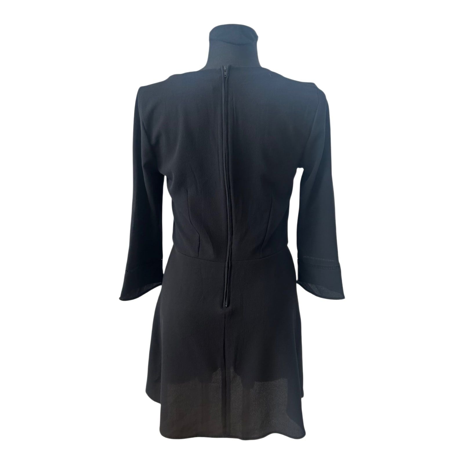 H&M Kleid Damenkleid Gr 38 Schwarz Elegant Minimalistisch 3/4 Arm