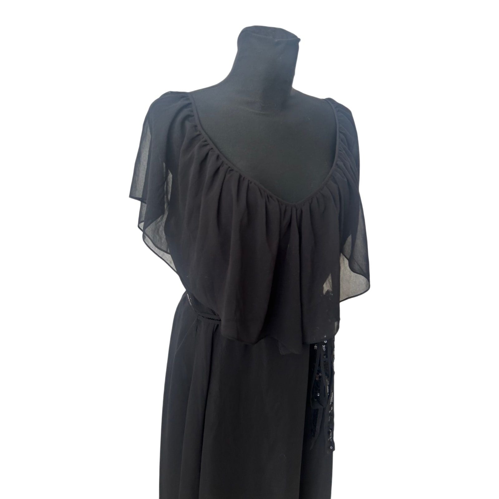 Mia Linea Kleid Damenkleid Gr 50 Schwarz Chiffon Elegant Festlich