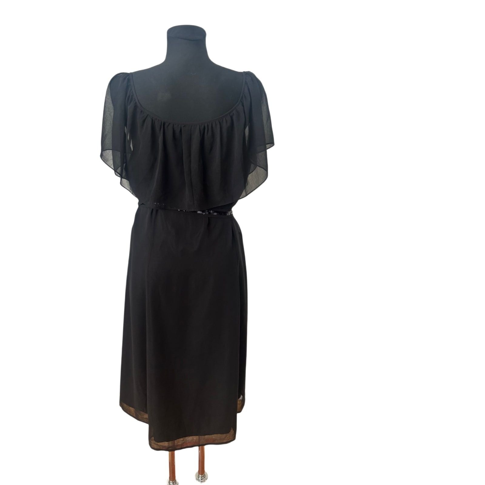 Mia Linea Kleid Damenkleid Gr 50 Schwarz Chiffon Elegant Festlich