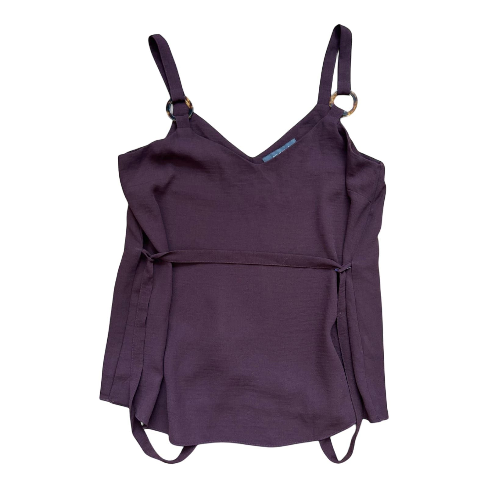 Primark Damen Top 38 Braun Spaghettiträger Elegant Sommer Gürtelring Look