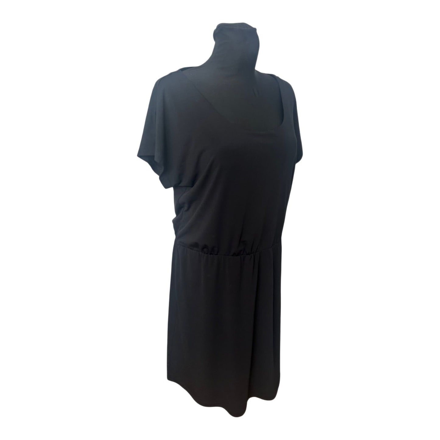 Tchibo Kleid Damen Gr 40 Schwarz Locker Sommer Basic Kurzarm Stretch