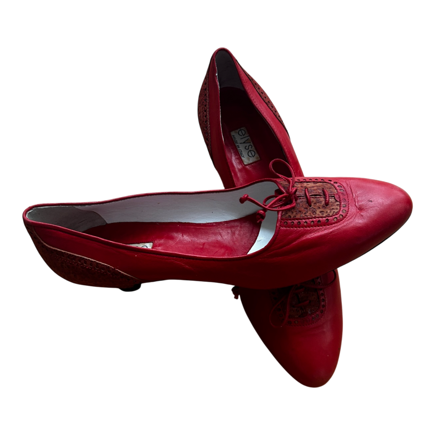 Elyse Damen Halbschuhe Gr 40 Rot Leder Made in Italy Ledersohle Elegant Neu