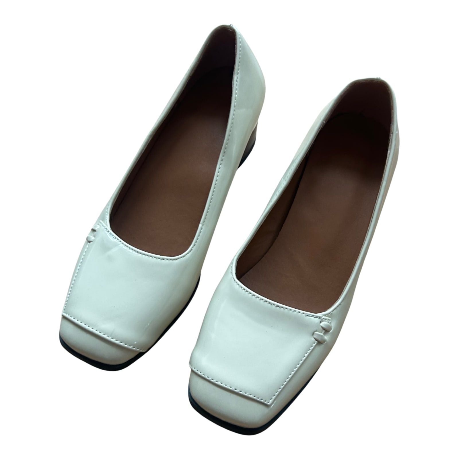 Second Hand Liebe Damen Halbschuhe Gr 37 Creme Lackoptik Neu Elegant