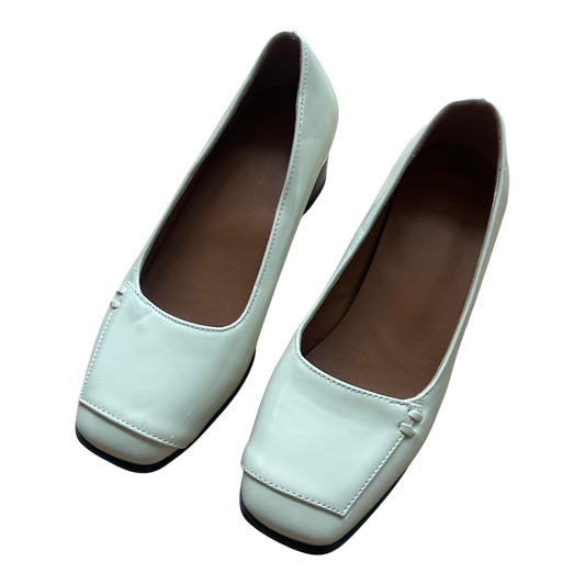 Second Hand Liebe Damen Halbschuhe Gr 37 Creme Lackoptik Neu Elegant