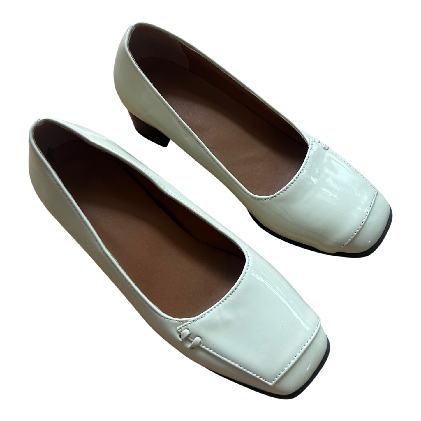 Second Hand Liebe Damen Halbschuhe Gr 37 Creme Lackoptik Neu Elegant