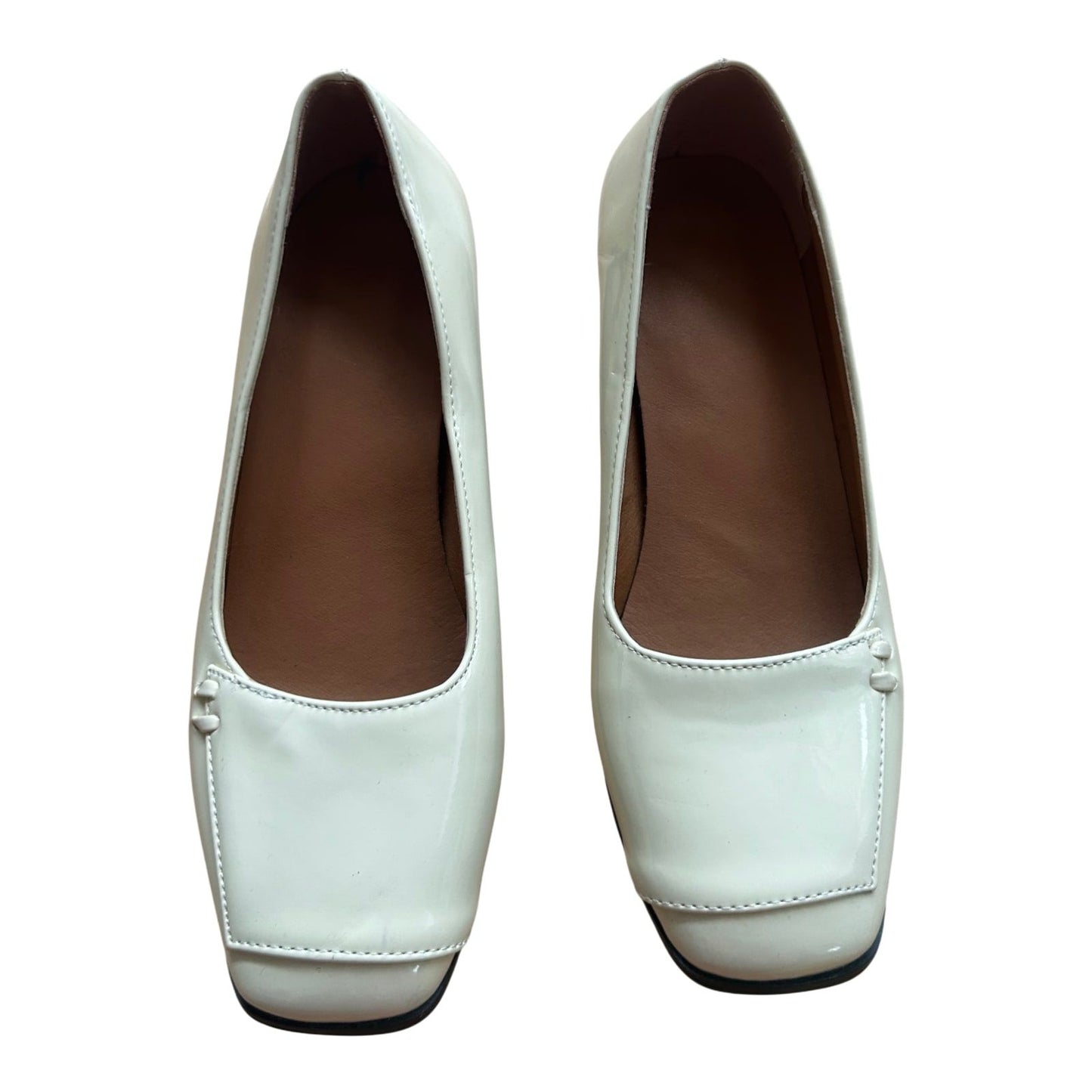 Second Hand Liebe Damen Halbschuhe Gr 37 Creme Lackoptik Neu Elegant