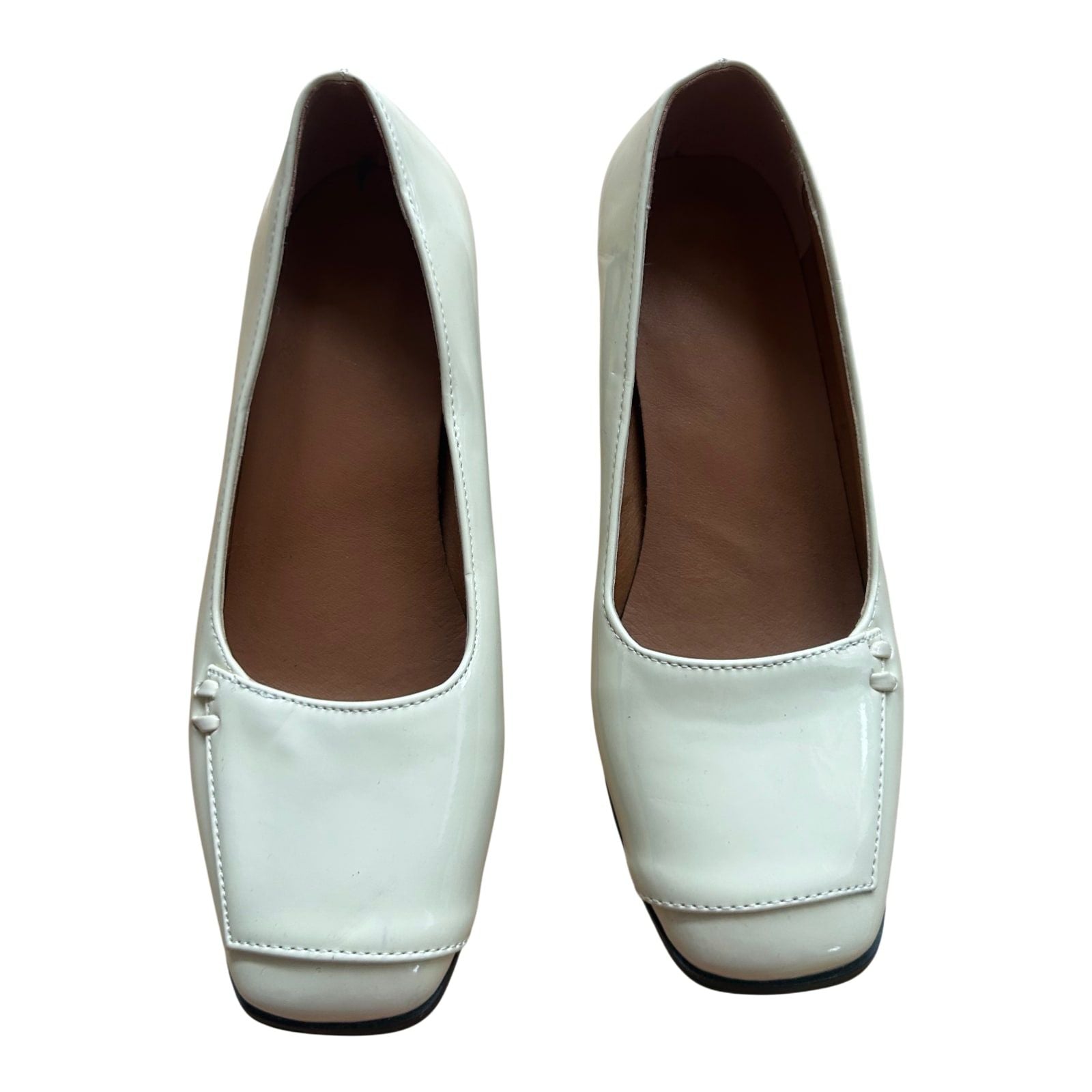 Second Hand Liebe Damen Halbschuhe Gr 37 Creme Lackoptik Neu Elegant