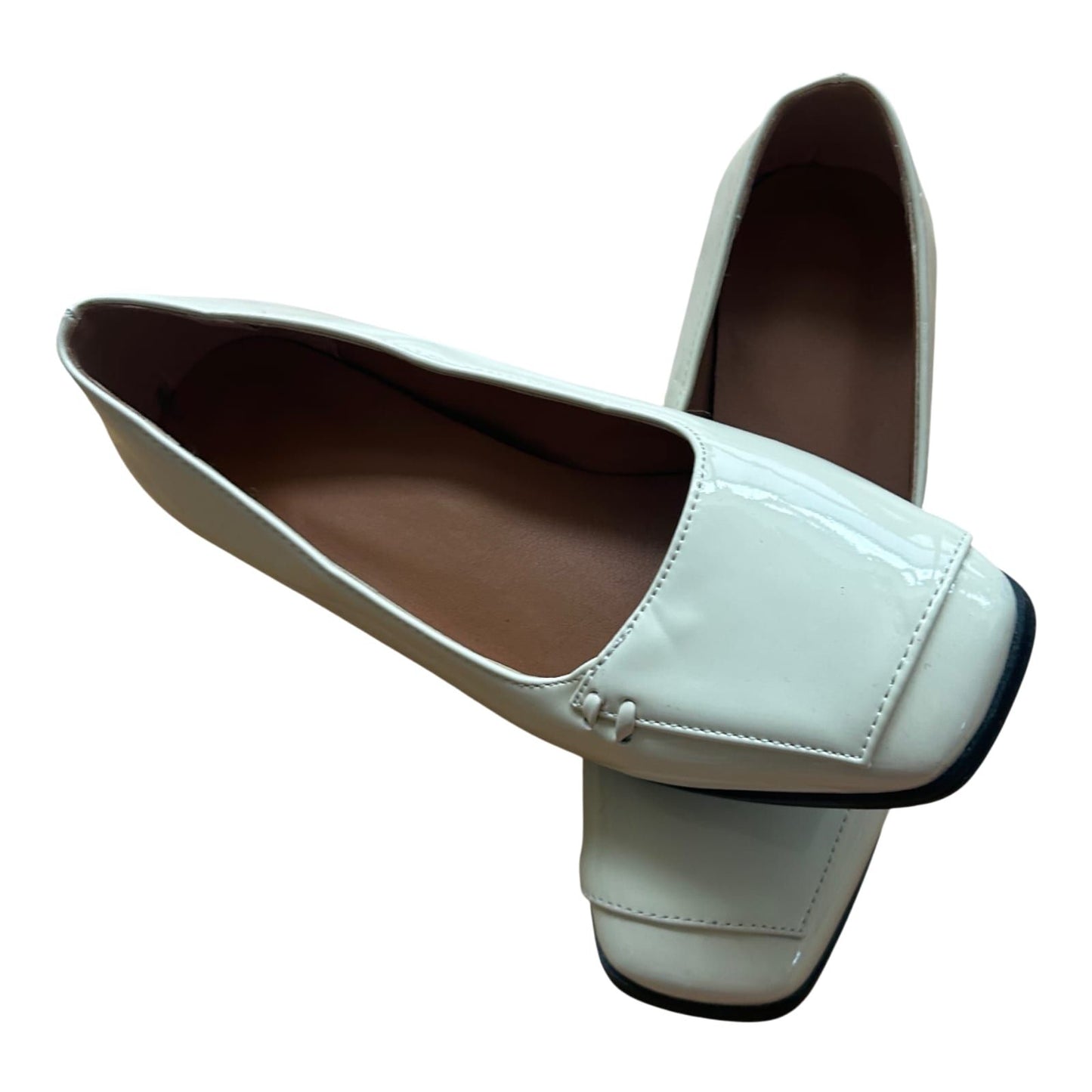 Second Hand Liebe Damen Halbschuhe Gr 37 Creme Lackoptik Neu Elegant