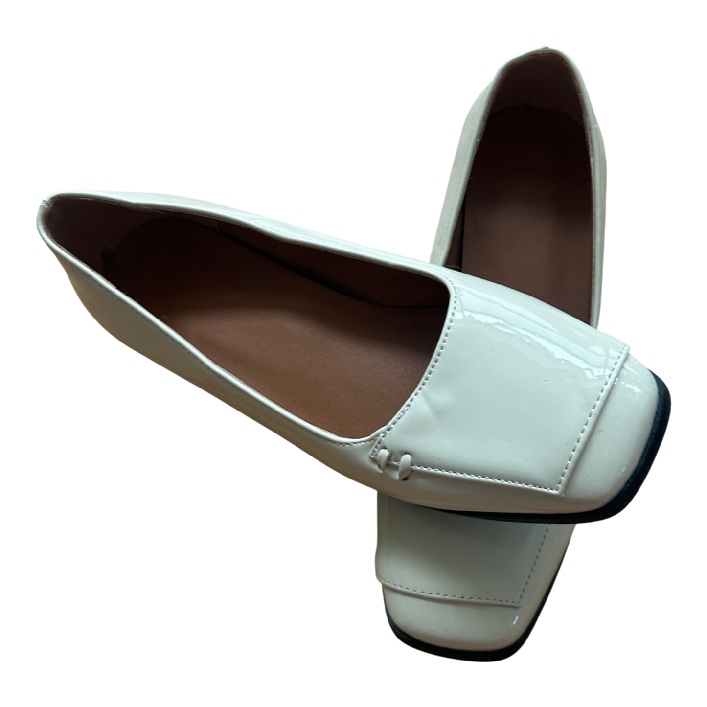 Second Hand Liebe Damen Halbschuhe Gr 37 Creme Lackoptik Neu Elegant