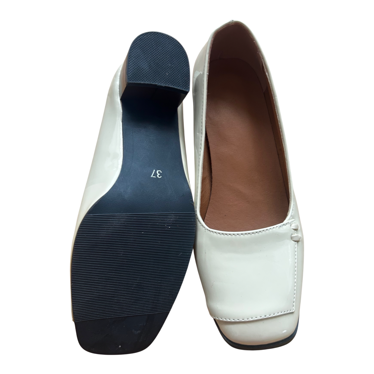 Second Hand Liebe Damen Halbschuhe Gr 37 Creme Lackoptik Neu Elegant