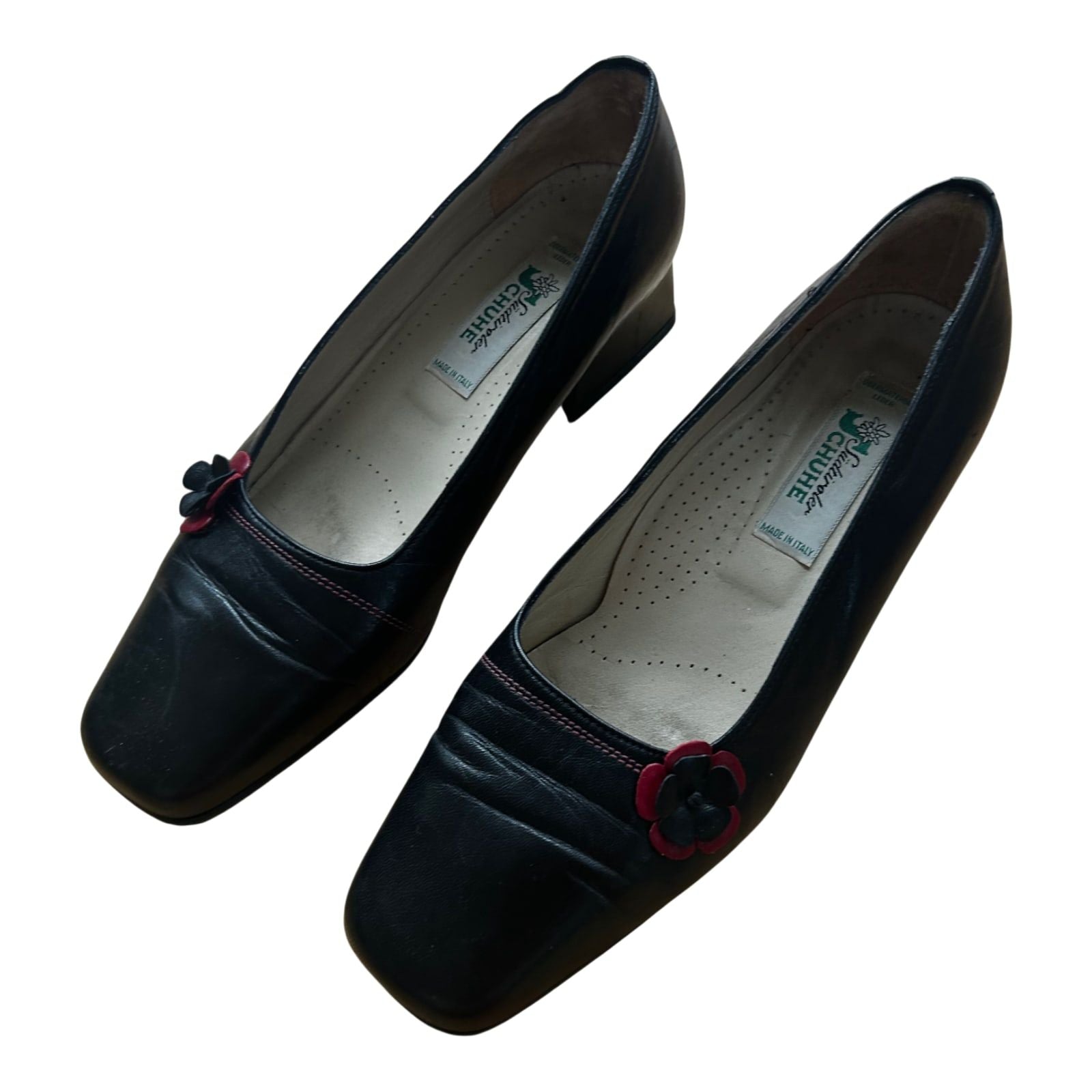 Südtiroler Halbschuh Damen Leder Made in Italy Gr 38 Schwarz Elegant