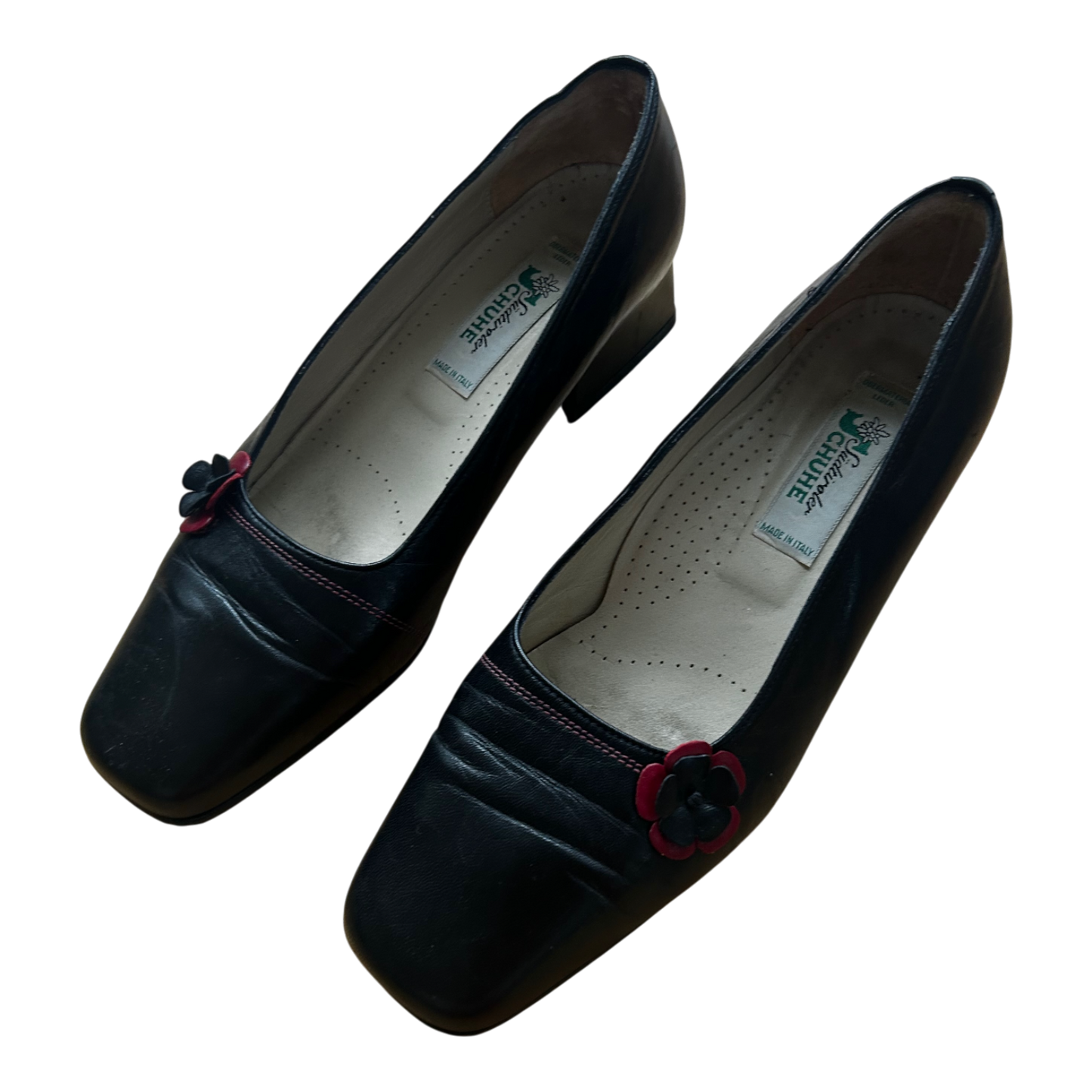 Südtiroler Halbschuh Damen Leder Made in Italy Gr 38 Schwarz Elegant