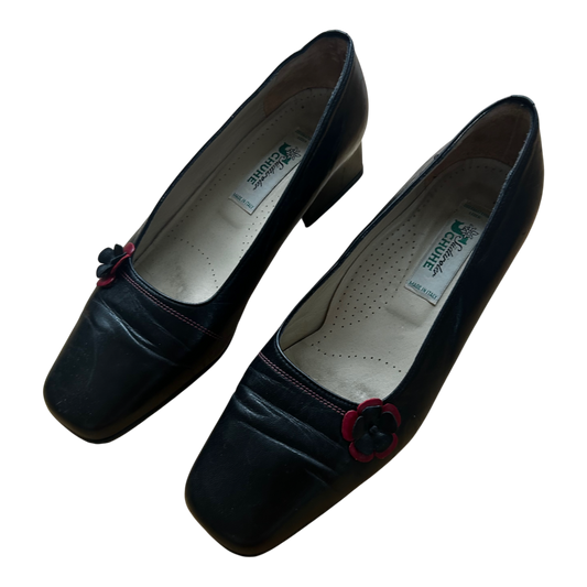 Südtiroler Halbschuh Damen Leder Made in Italy Gr 38 Schwarz Elegant