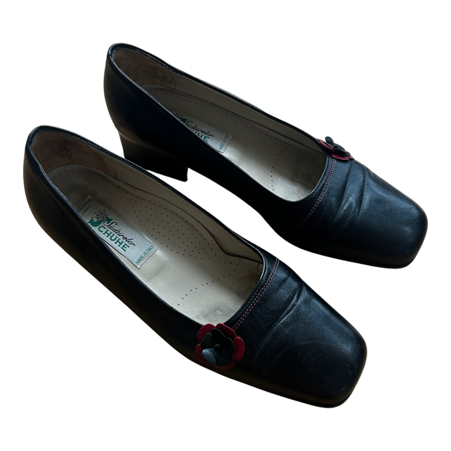 Südtiroler Halbschuh Damen Leder Made in Italy Gr 38 Schwarz Elegant