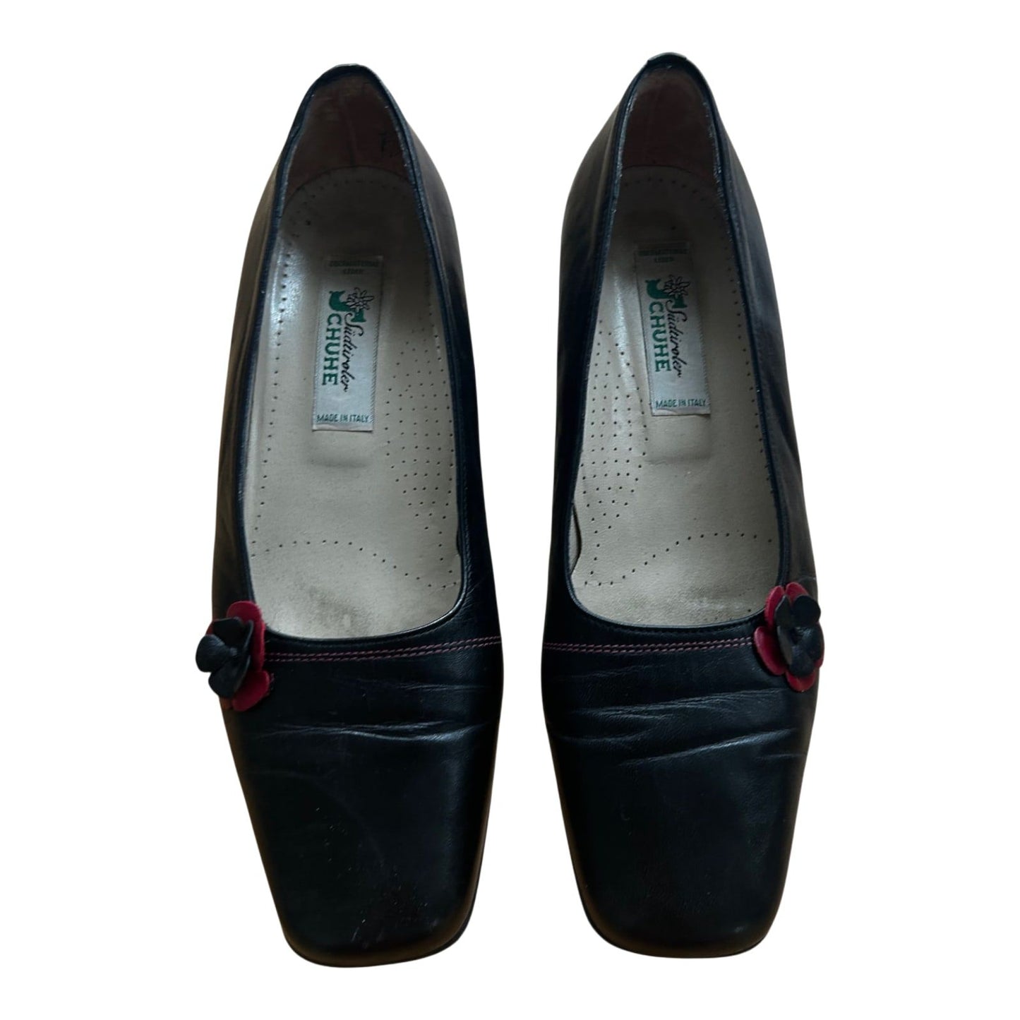 Südtiroler Halbschuh Damen Leder Made in Italy Gr 38 Schwarz Elegant