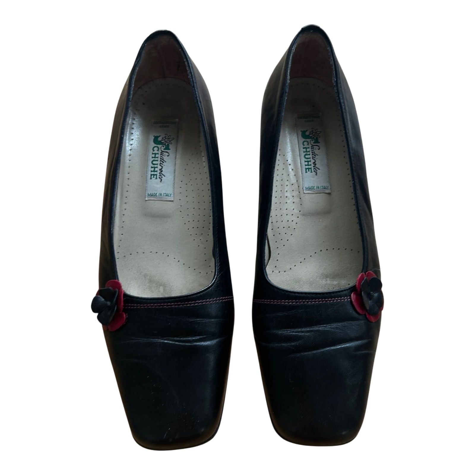 Südtiroler Halbschuh Damen Leder Made in Italy Gr 38 Schwarz Elegant