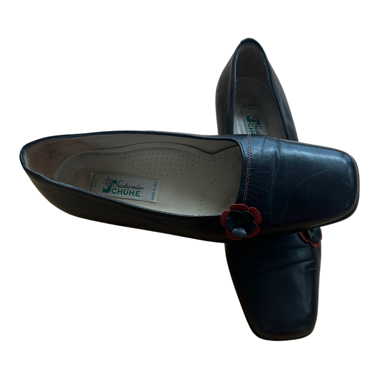 Südtiroler Halbschuh Damen Leder Made in Italy Gr 38 Schwarz Elegant