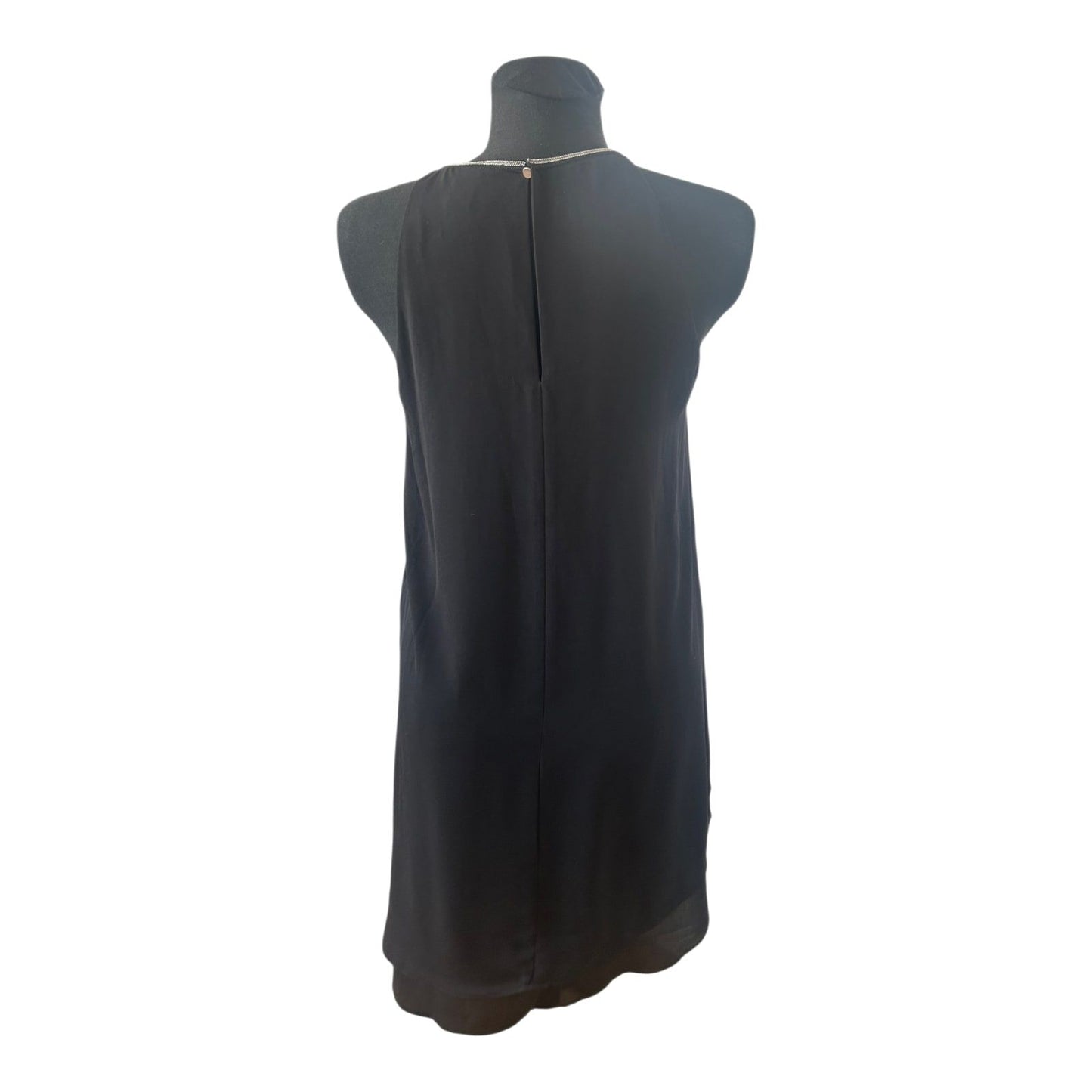 H&M Kleid Damen Gr 38 Schwarz Chiffon Cocktailkleid Festlich Elegant Kurz