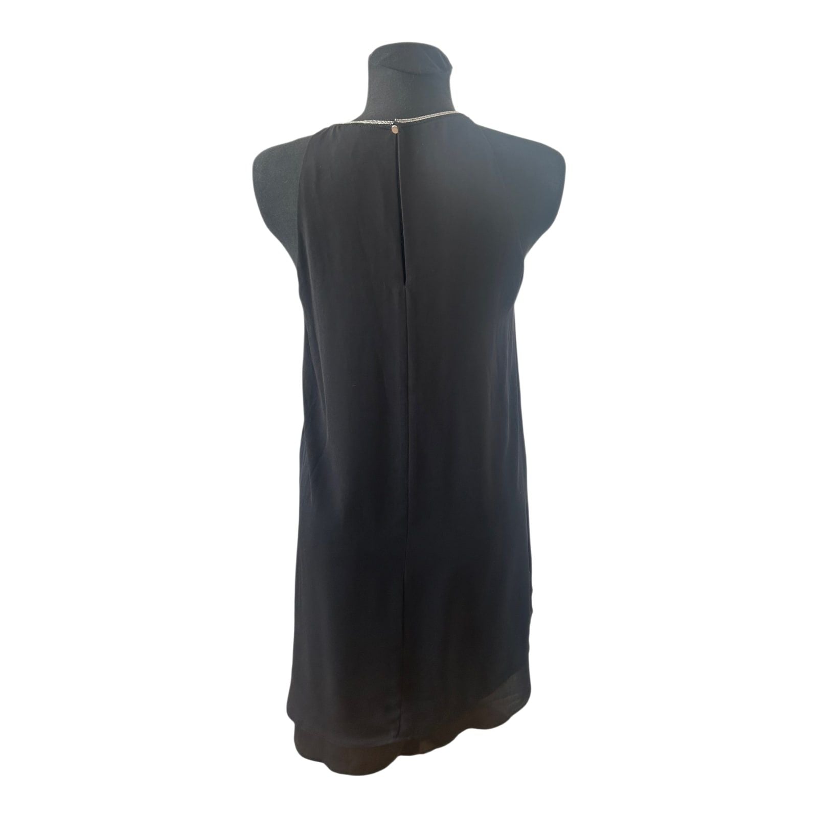 H&M Kleid Damen Gr 38 Schwarz Chiffon Cocktailkleid Festlich Elegant Kurz