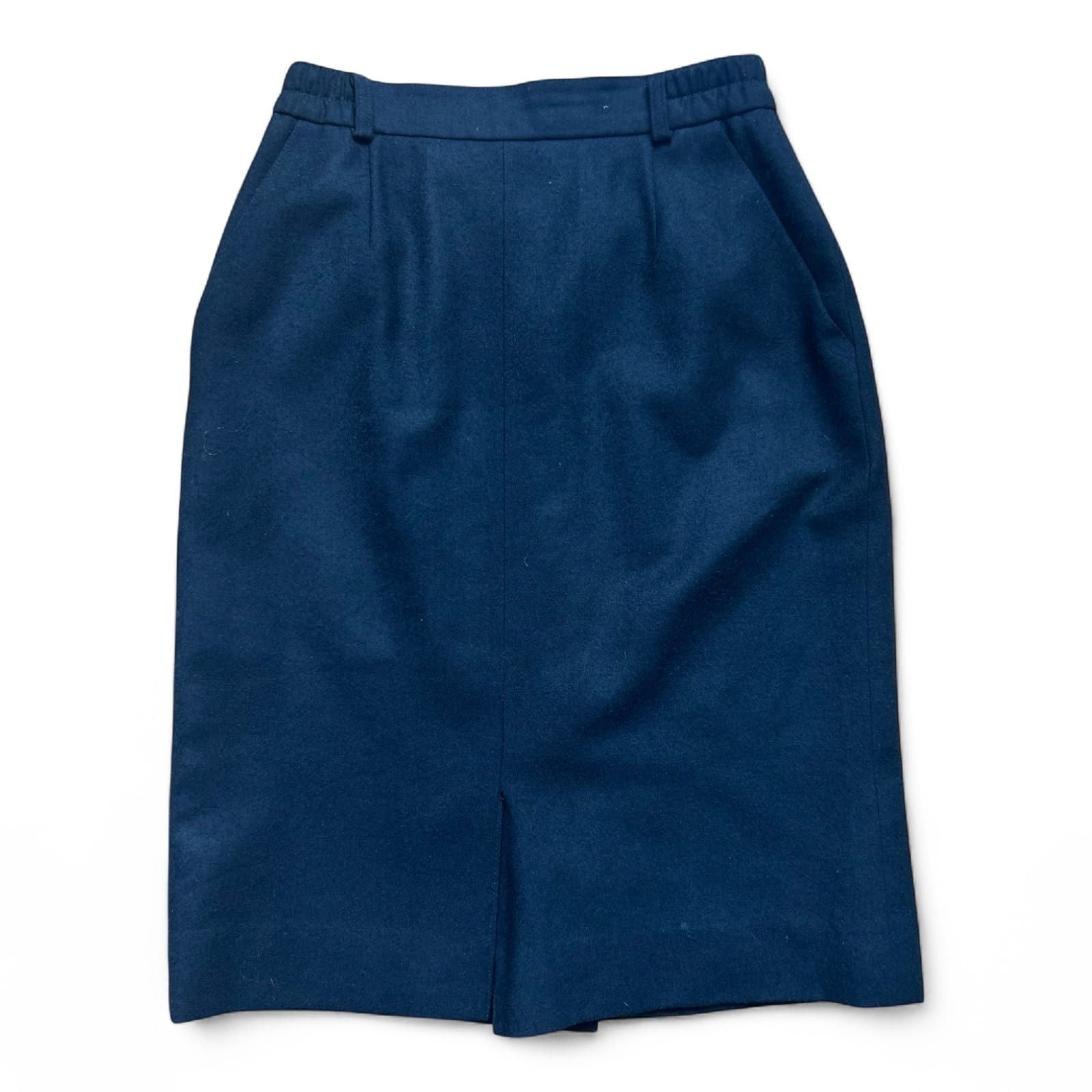 Vintage Ditex Rock Damen XS Schwarz Reine Schurwolle Midilänge A-Linie Retro