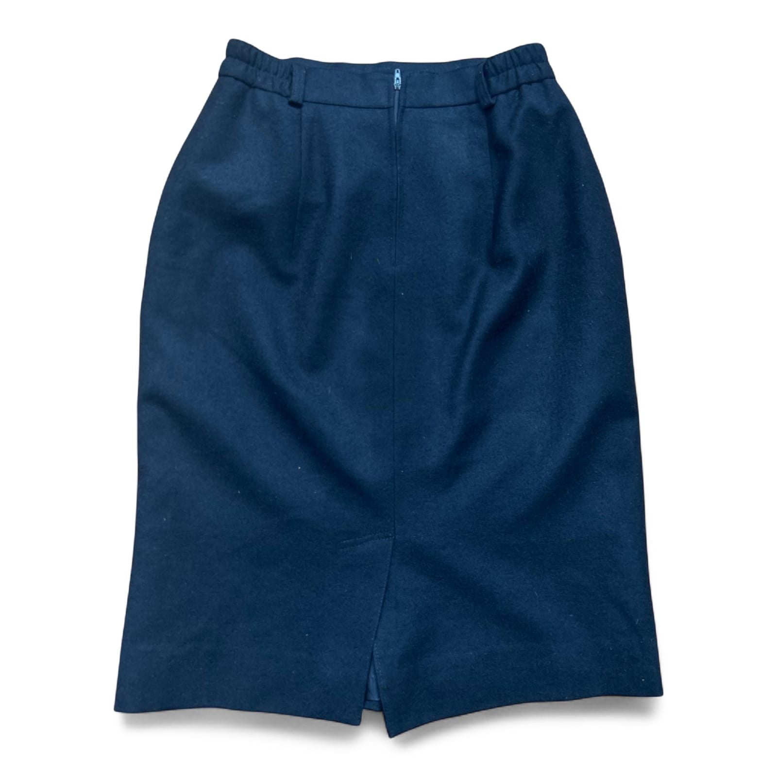 Vintage Ditex Rock Damen XS Schwarz Reine Schurwolle Midilänge A-Linie Retro