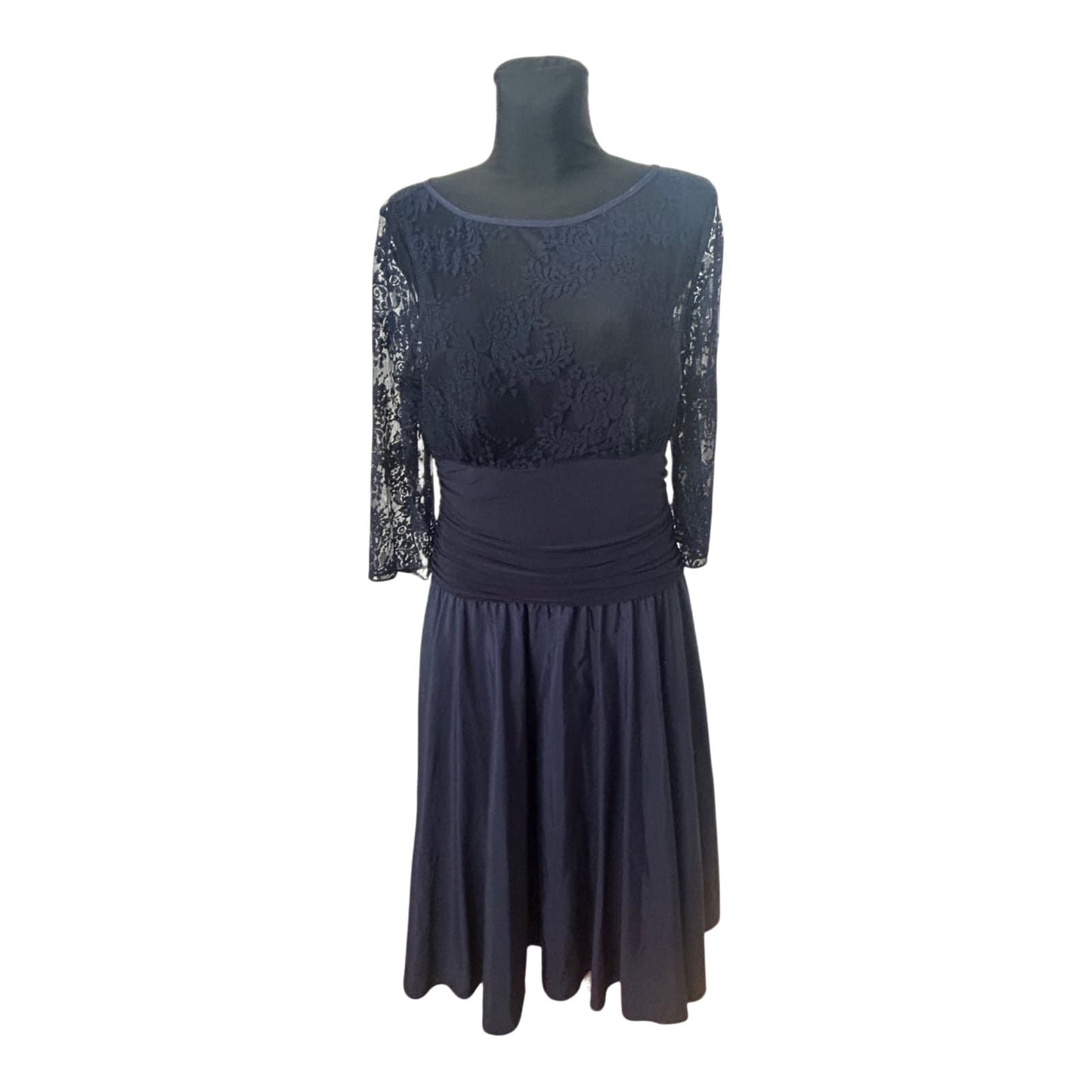 Jessica Howard Kleid Gr 46 Abendkleid Spitze Dunkelblau Elegant Festlich Chic