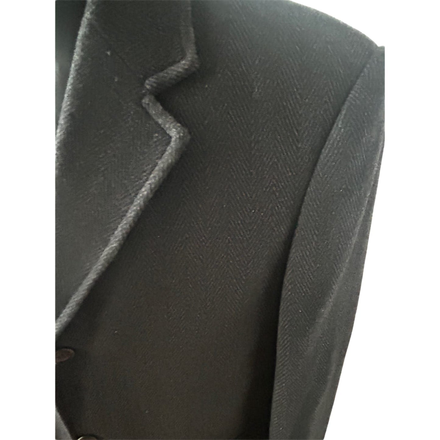 Herren Mantel Dunkelgrau Gr 50 Wollmix Fischgraet Klassisch Elegant Winter