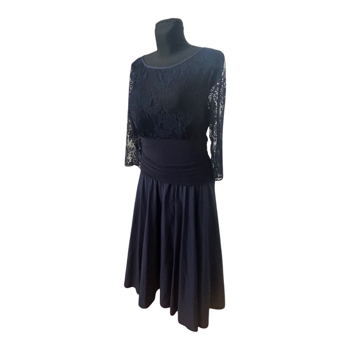 Jessica Howard Kleid Gr 46 Abendkleid Spitze Dunkelblau Elegant Festlich Chic