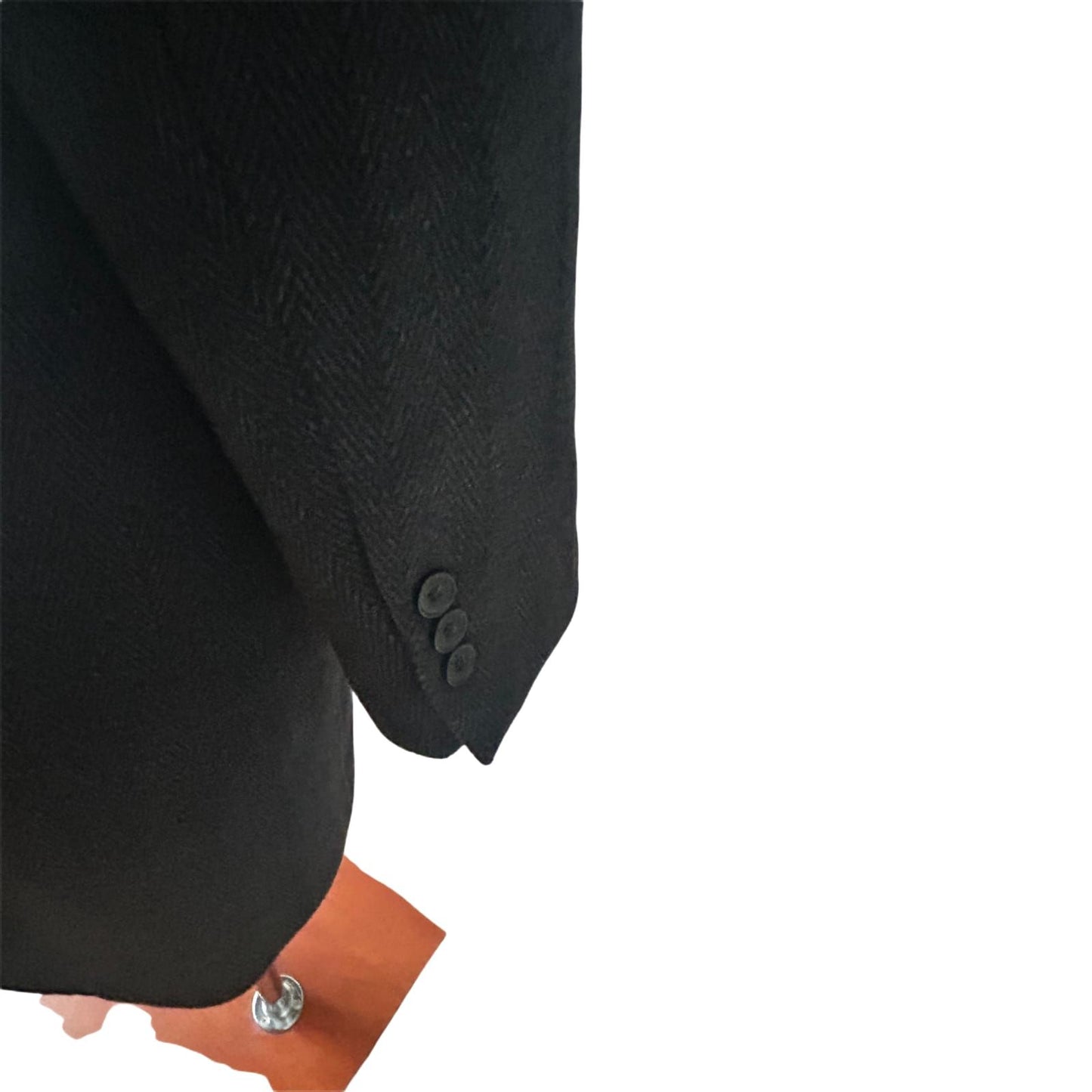 Herren Mantel Dunkelgrau Gr 50 Wollmix Fischgraet Klassisch Elegant Winter