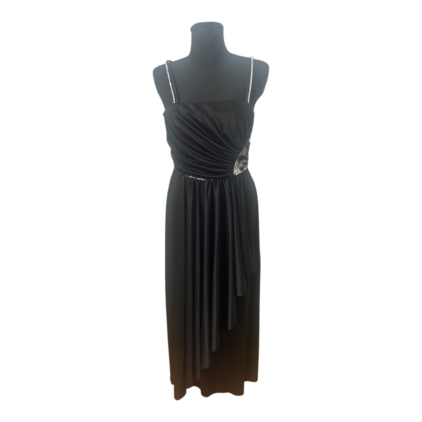 Madeleine Abendkleid Gr 36 Schwarz Pailletten Maxikleid Elegant Vintage Gala