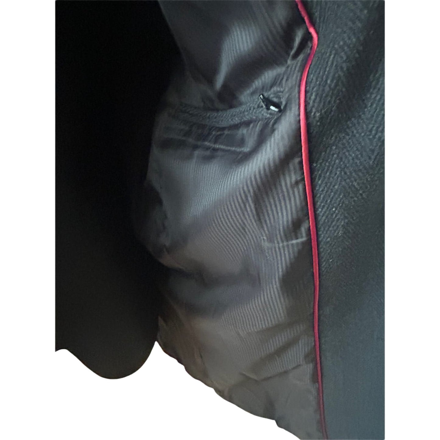 Herren Mantel Dunkelgrau Gr 50 Wollmix Fischgraet Klassisch Elegant Winter
