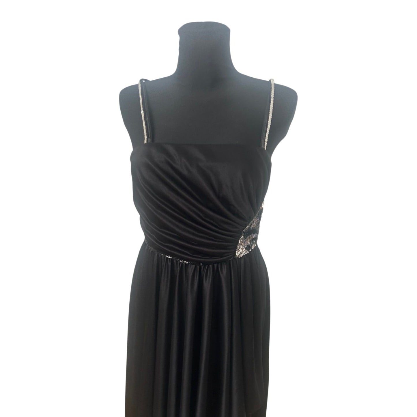 Madeleine Abendkleid Gr 36 Schwarz Pailletten Maxikleid Elegant Vintage Gala
