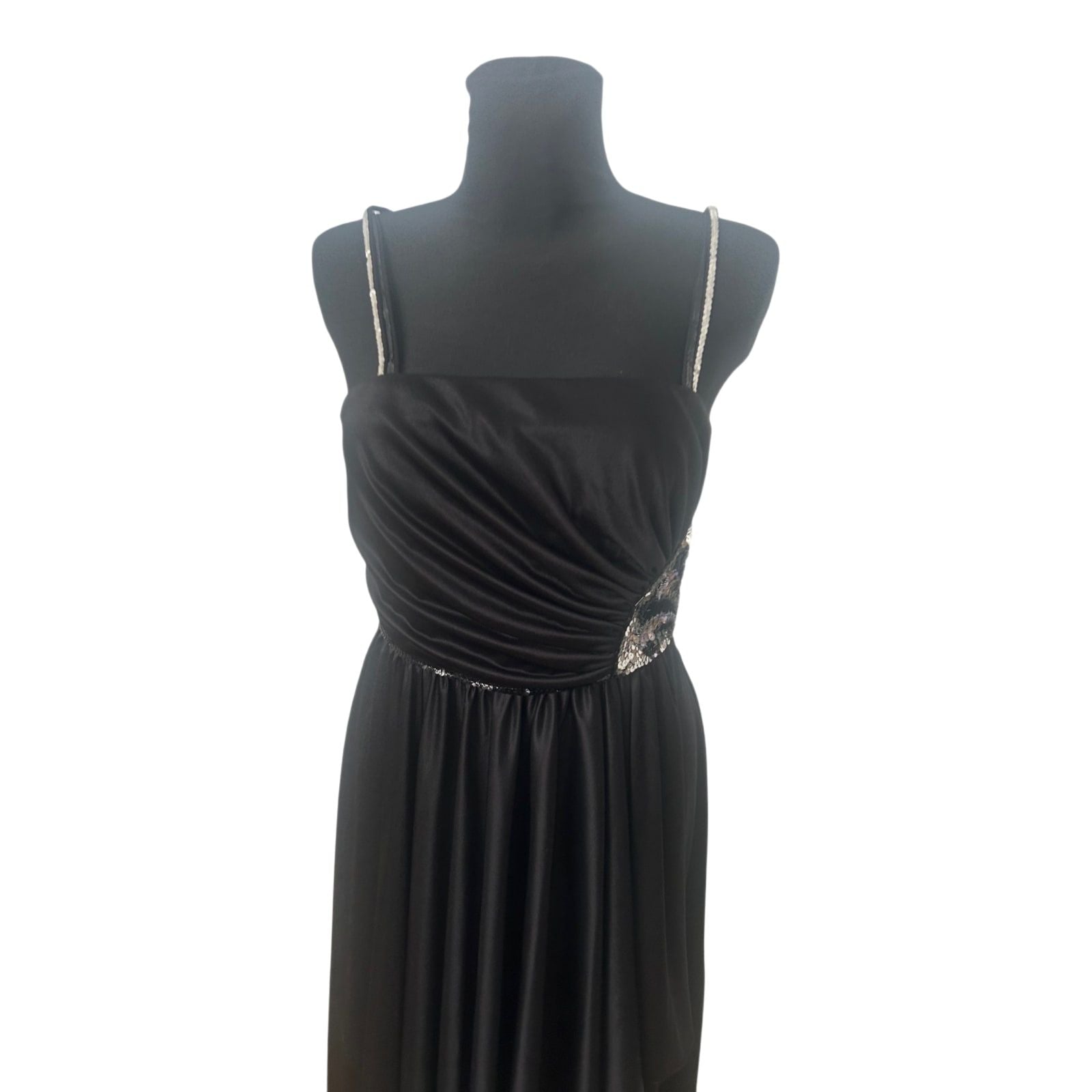 Madeleine Abendkleid Gr 36 Schwarz Pailletten Maxikleid Elegant Vintage Gala
