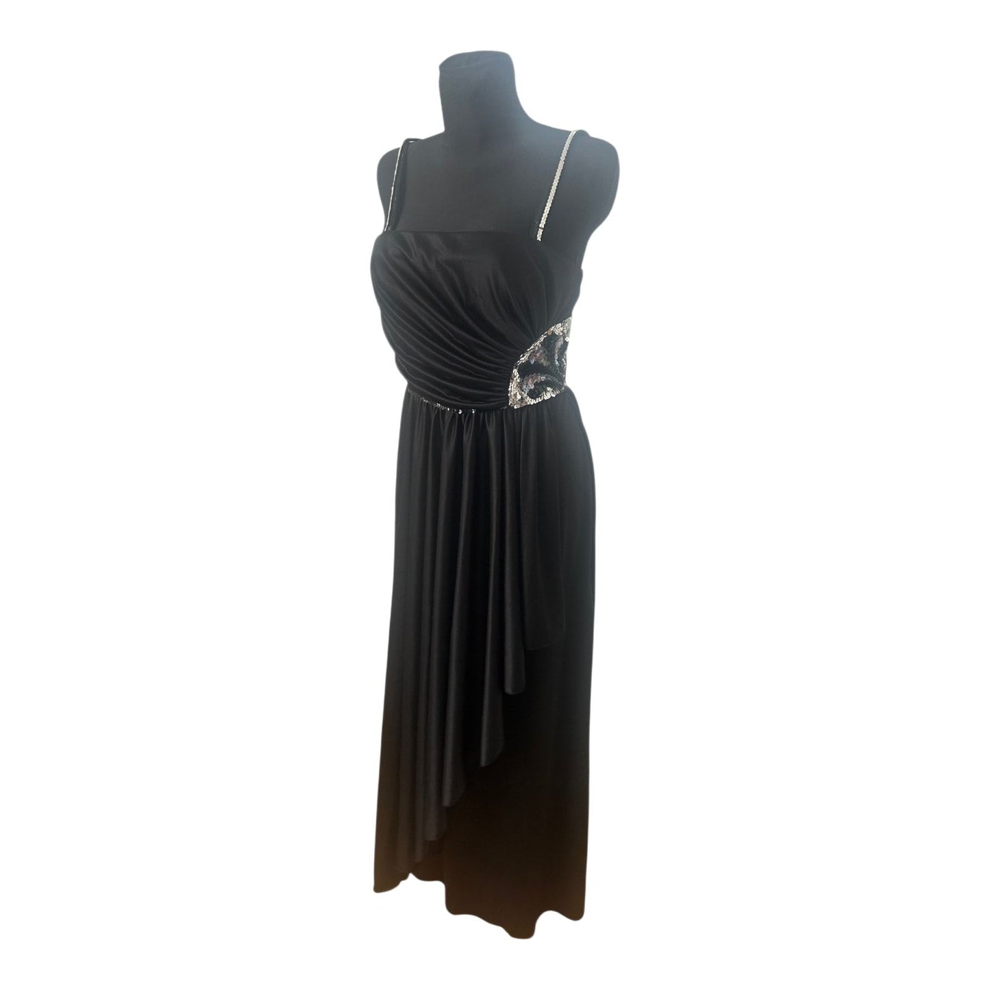 Madeleine Abendkleid Gr 36 Schwarz Pailletten Maxikleid Elegant Vintage Gala