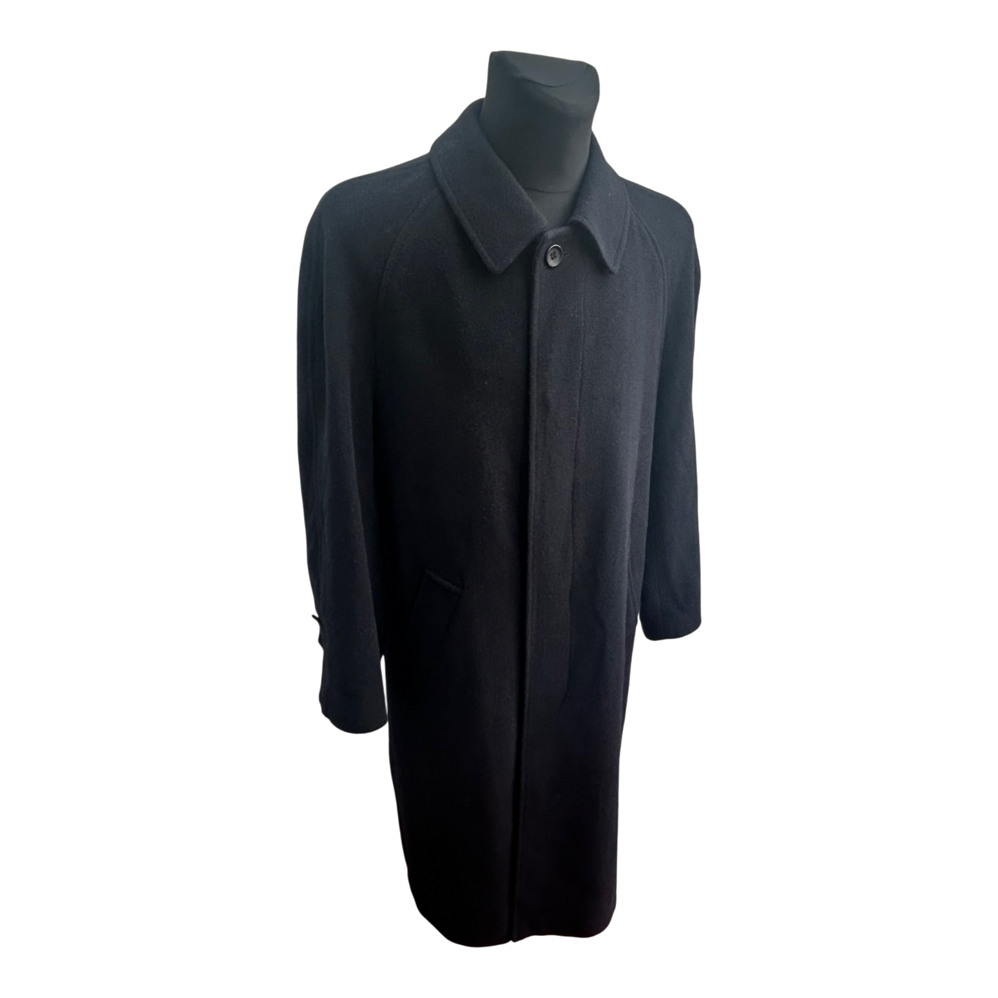 Yorn Mantel Herren Gr 46 Dunkelblau Wolle Poly Klassisch Elegant Winter Vintage