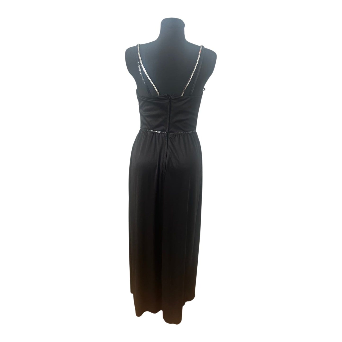 Madeleine Abendkleid Gr 36 Schwarz Pailletten Maxikleid Elegant Vintage Gala