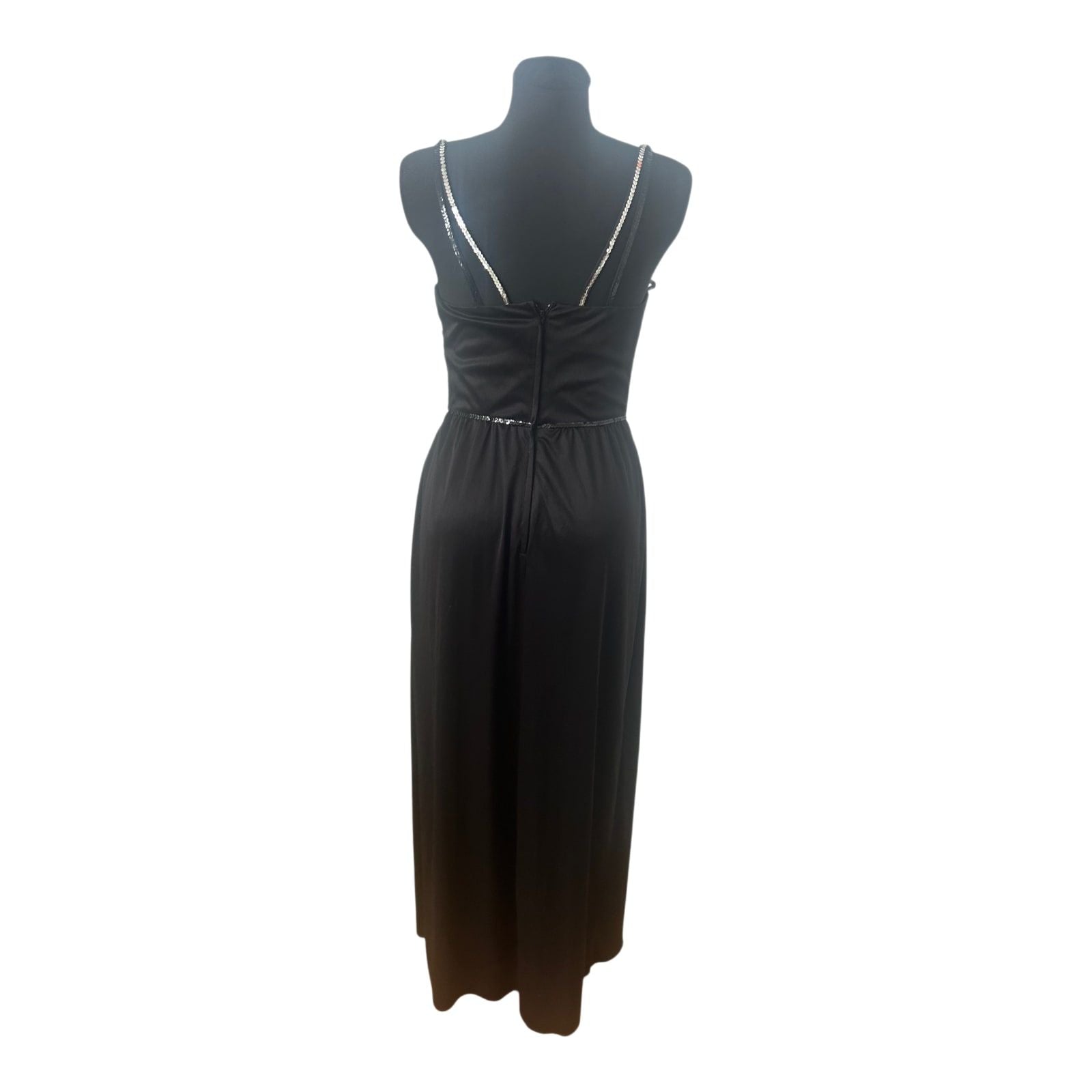 Madeleine Abendkleid Gr 36 Schwarz Pailletten Maxikleid Elegant Vintage Gala