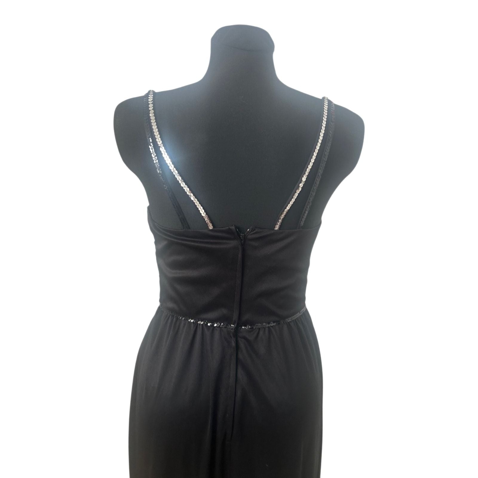 Madeleine Abendkleid Gr 36 Schwarz Pailletten Maxikleid Elegant Vintage Gala