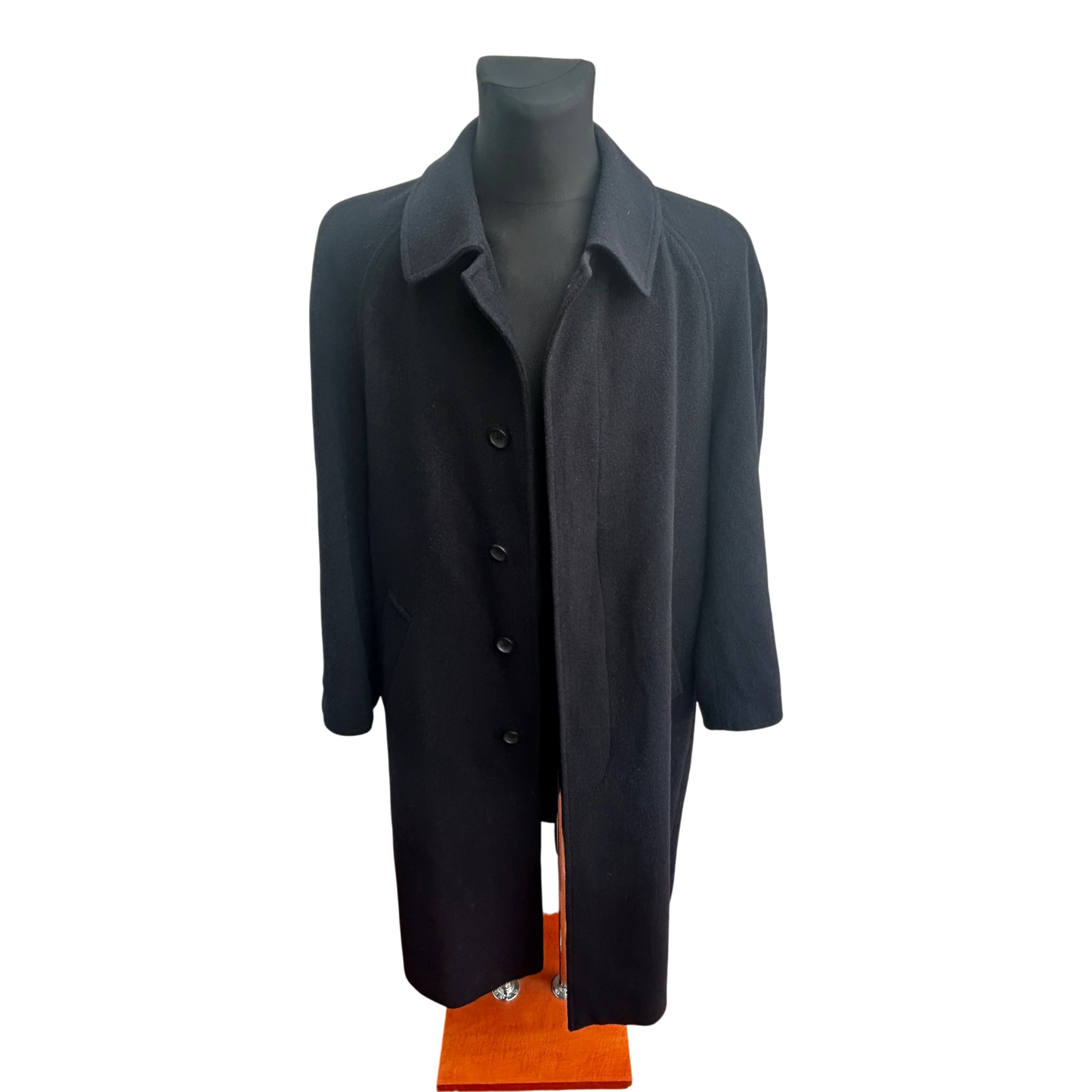 Yorn Mantel Herren Gr 46 Dunkelblau Wolle Poly Klassisch Elegant Winter Vintage