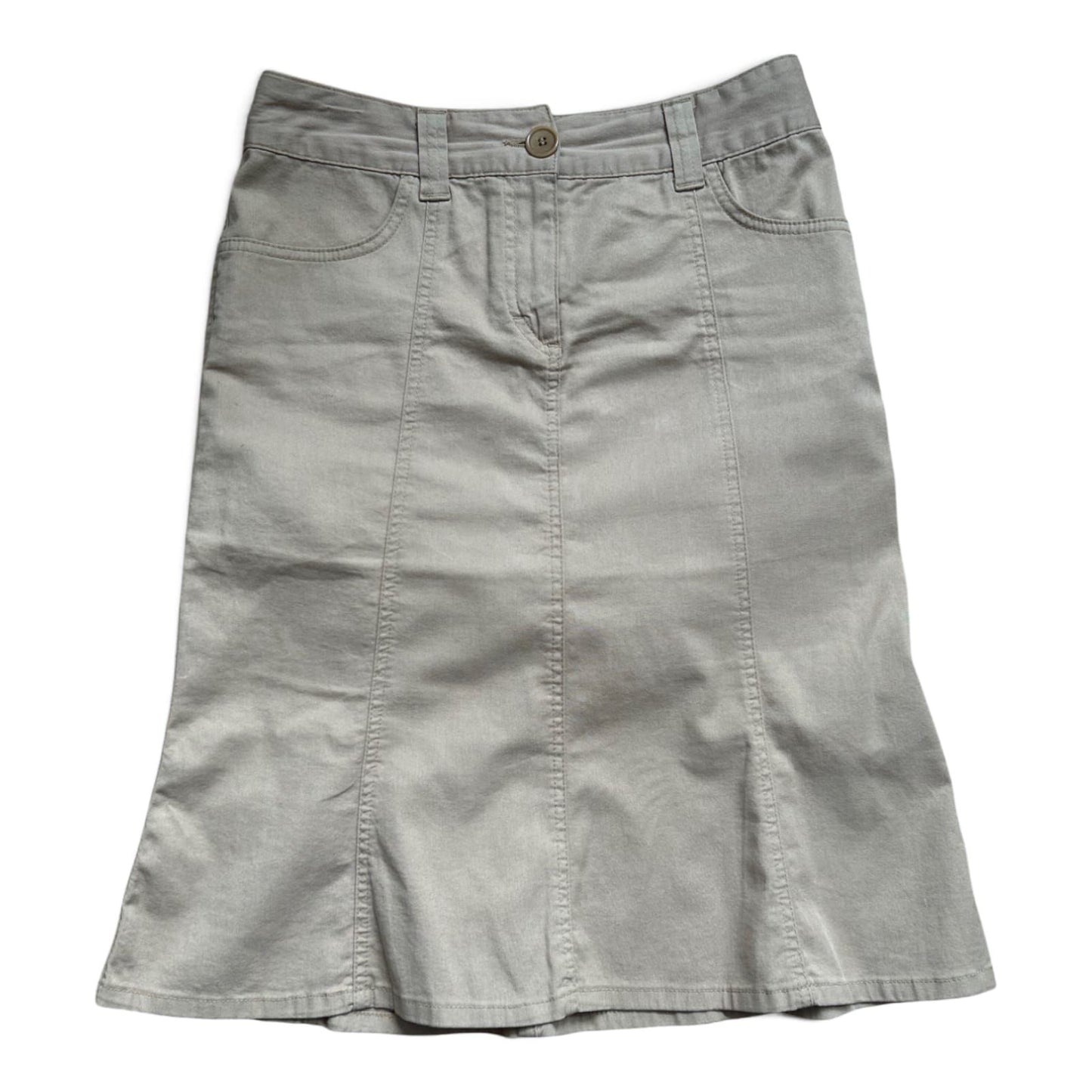 H&M Rock Damen 36 Beige Baumwolle Stretch mit Taschen Kurz Sommerrock