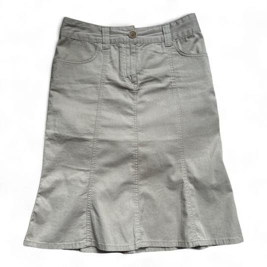 H&M Rock Damen 36 Beige Baumwolle Stretch mit Taschen Kurz Sommerrock