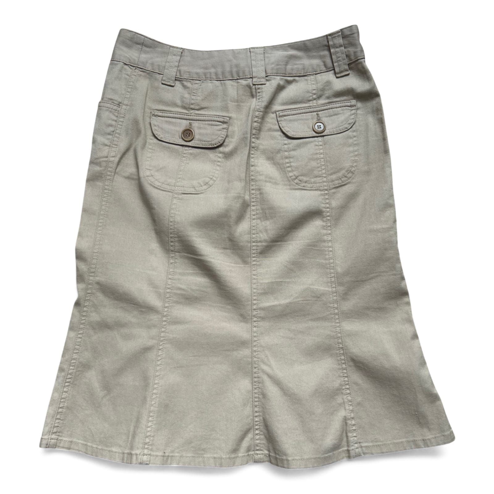 H&M Rock Damen 36 Beige Baumwolle Stretch mit Taschen Kurz Sommerrock