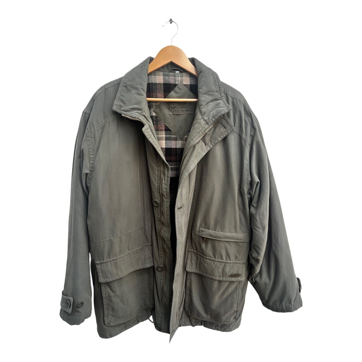 Hubertus Jacke Herren Jägerjacke Gr 52 Polyester Futter Karomuster Outdoor Fell