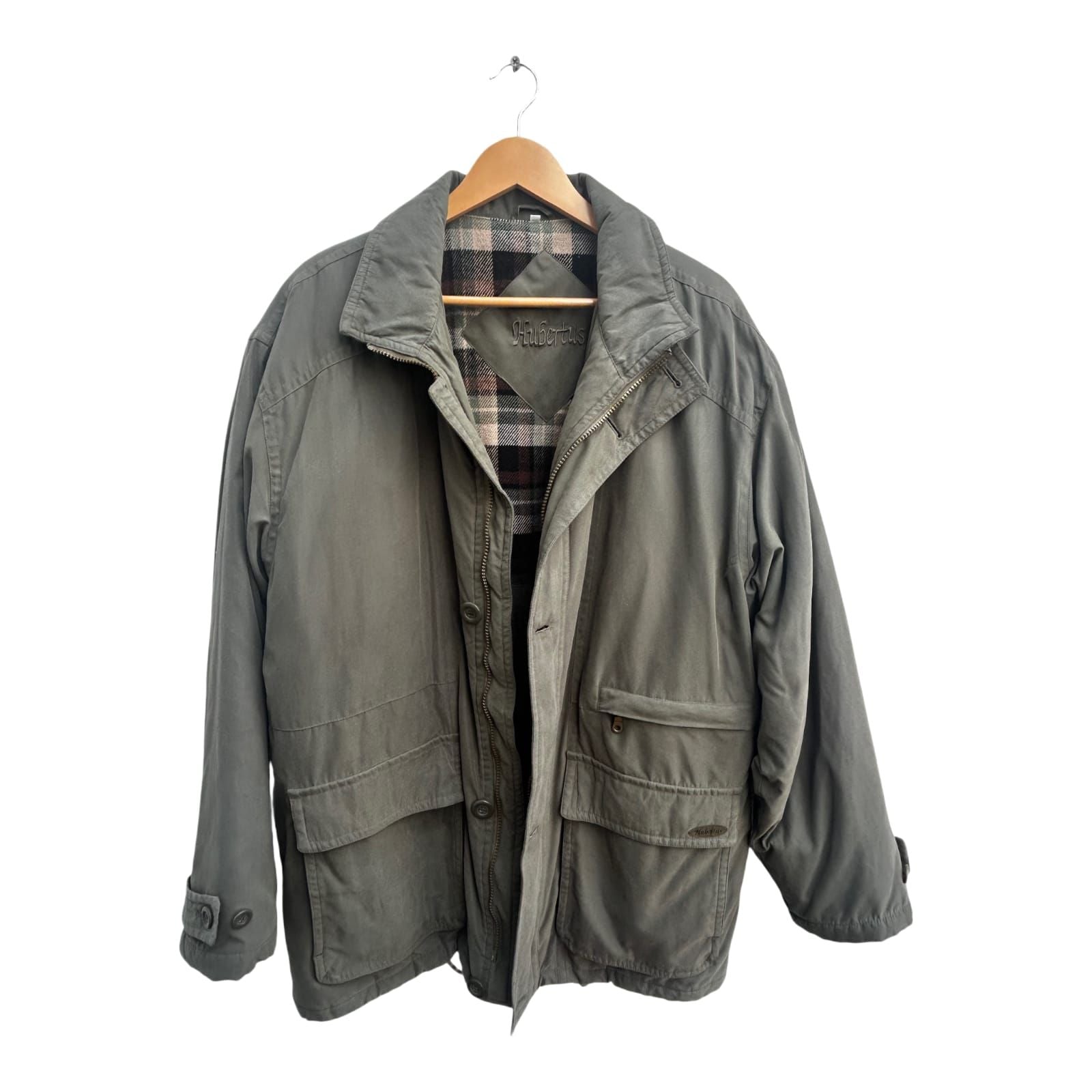 Hubertus Jacke Herren Jägerjacke Gr 52 Polyester Futter Karomuster Outdoor Fell
