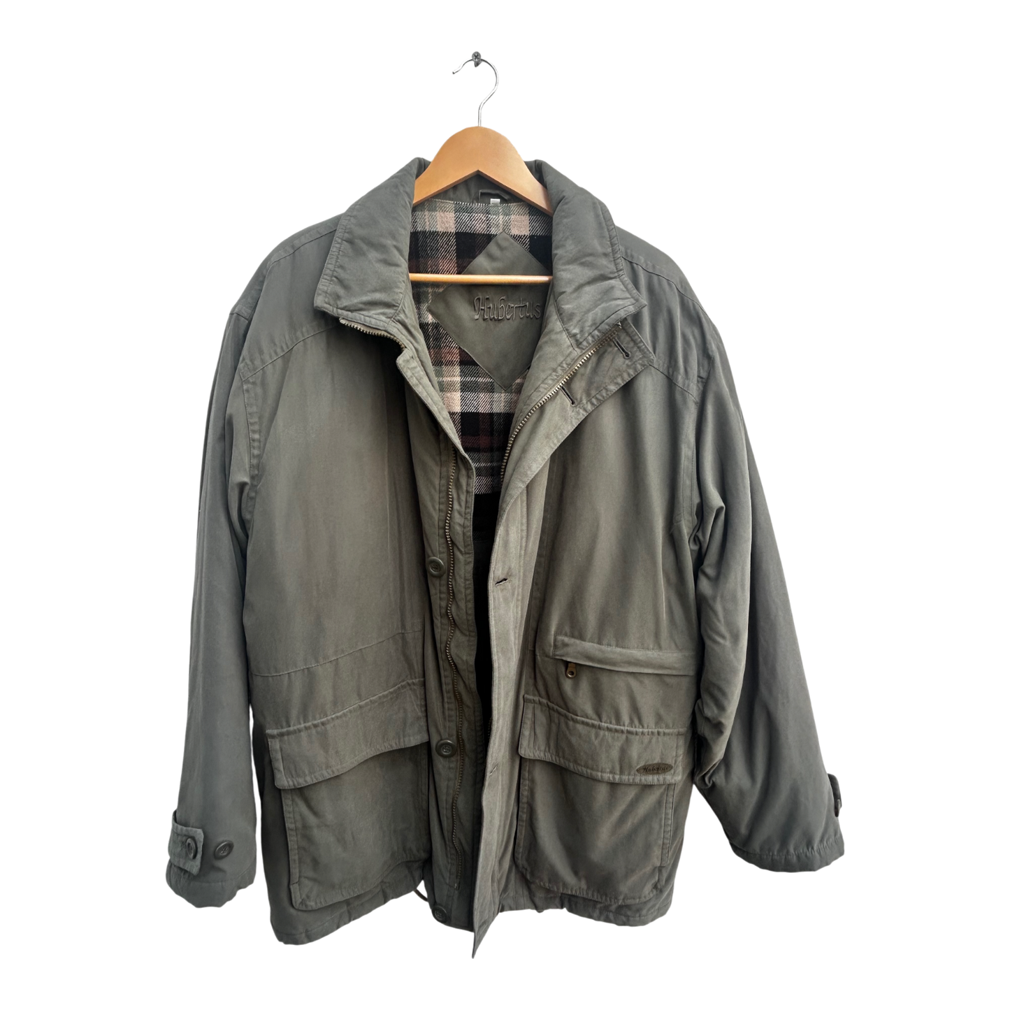 Hubertus Jacke Herren Jägerjacke Gr 52 Polyester Futter Karomuster Outdoor Fell