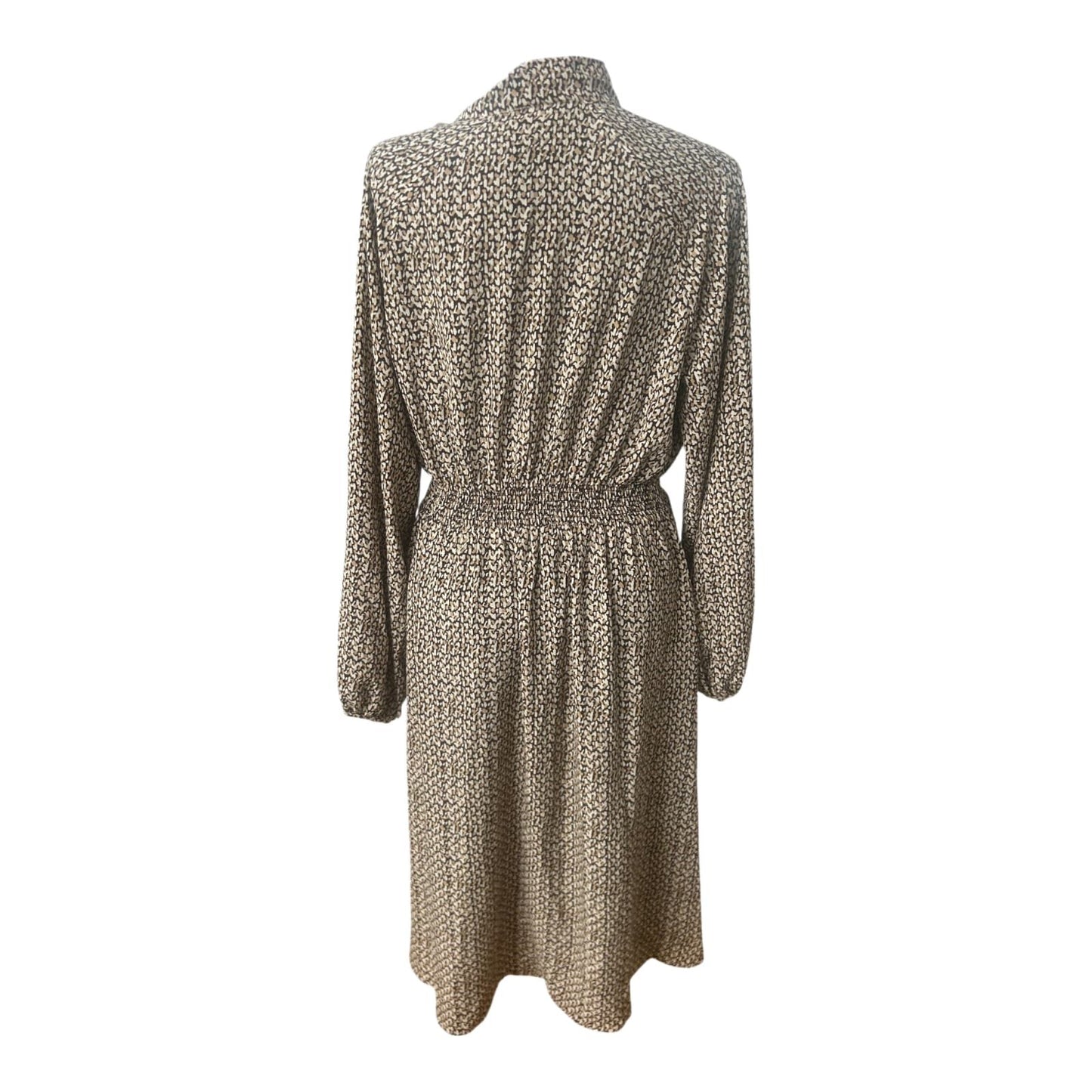Vila Kleid Gr 40 Damen Neu mit Etikett Midi Animal Print Schalkragen Elegant
